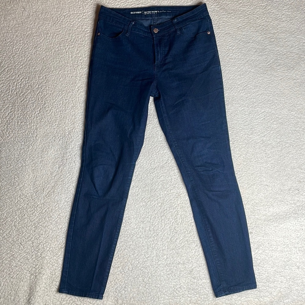 Old Navy Dark Wash Jeans Super Skinny Mid Rise Size 10